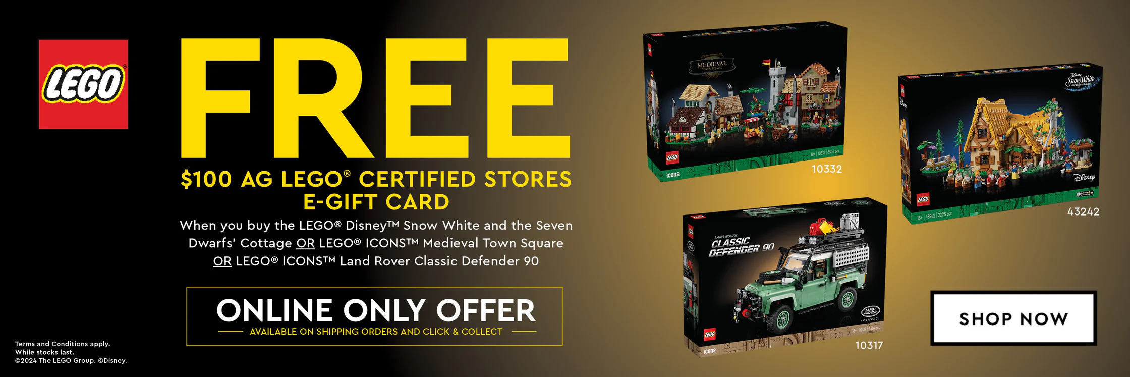 Get a free $100 gift card with selected sets from AG LEGO Certified Stores